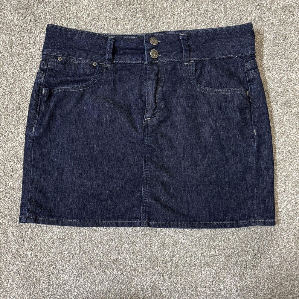 Old Navy Skirt Womens 8 Blue Denim Stretch Mini 5 Pocket Dark Wash Casual